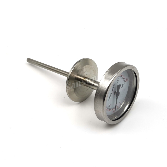 Stainless Steel Horizontal Type Bimetallic Stem Thermometer