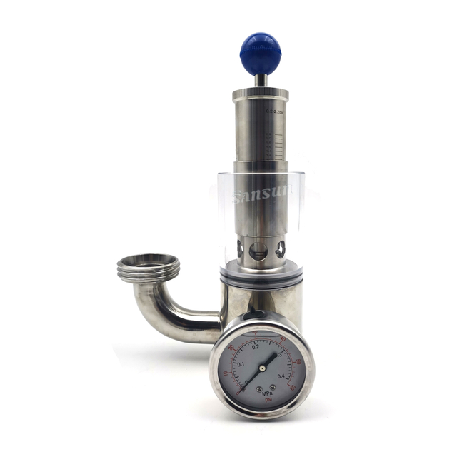 Adjustable PRV Brewing Triclamp Spunding Valve Air Release with Pressure Gauge
