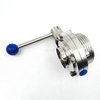 Sanitary Weld Threaded Butterfly Valve 4 Position Handle