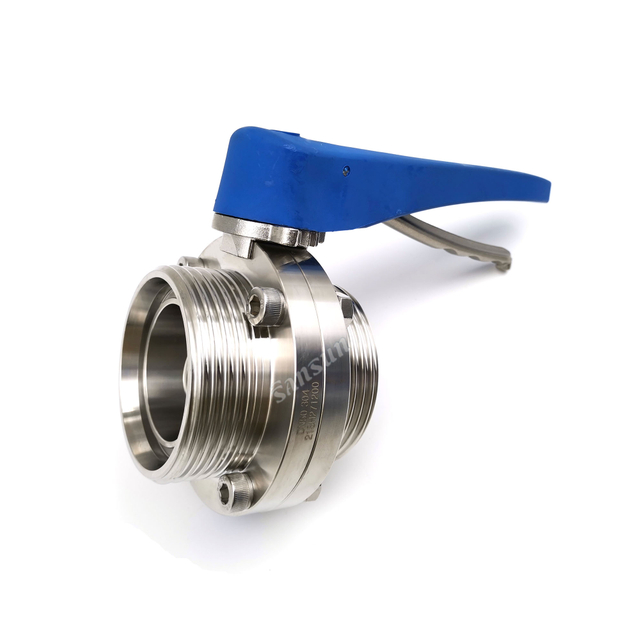Sanitary Steel Good Quality Male Butterfly Valve 