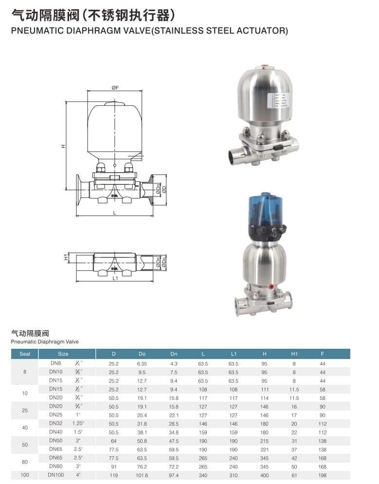 pneumatic diaphragm valve