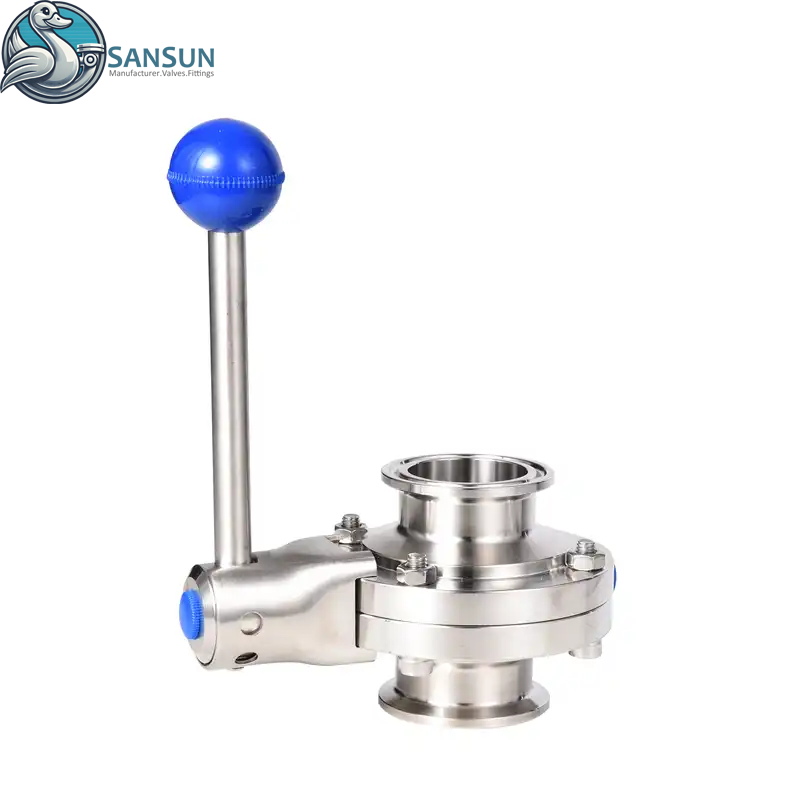 AI Hyperscale Data Center Liquid Cooling 316L Tri Clamp Butterfly Valve with Lever Handle