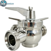 Food-Grade Sanitary Stainless Steel Manual 3-Way Threaded End Plug Valve