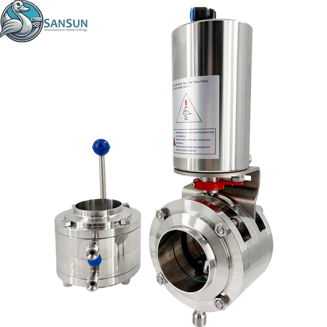 Data Center Liquid Cooling Systems 316L Pneumatic Mixproof Butterfly Valves