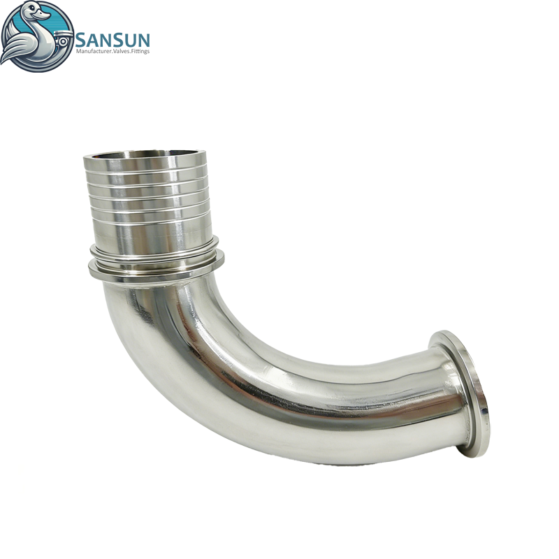 Data Center Liquid Cooling Sanitary Stainless Steel Elbow-type Hose Connector