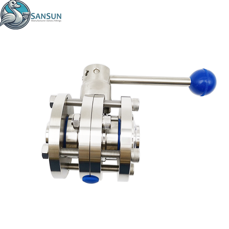 Data Center Liquid Cooling Sanitary Stainless Steel Weld Three-Piece Butterfly Valve