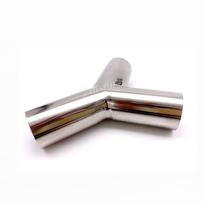 3A Stainless Steel Sanitary Butt Weld Y-type Tee