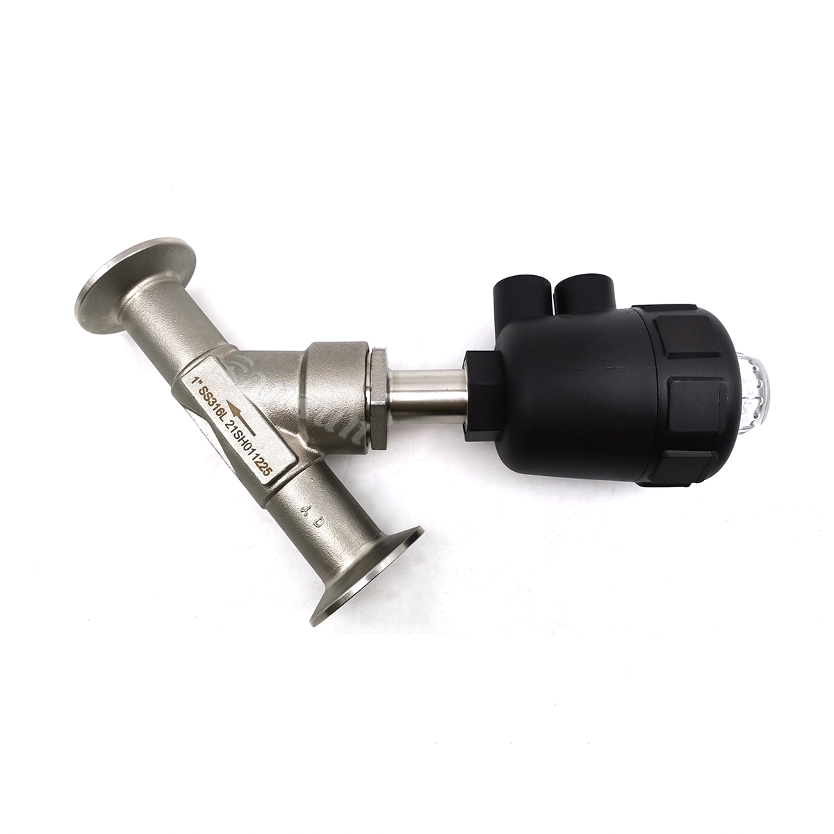 Sanitary Tri-clamp Y Type Angle Seat Valve with Plastic Actuator