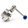 Sanitary Weld Threaded Butterfly Valve 4 Position Handle