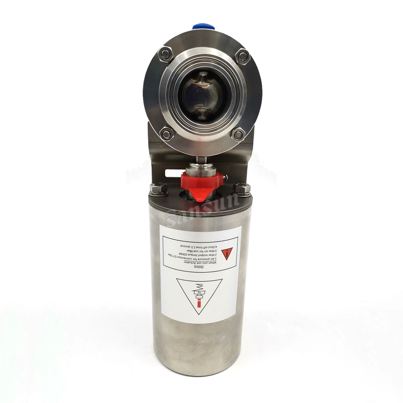 Sanitary Tri Clamp Butterfly Valve with Pneumatic Actuator