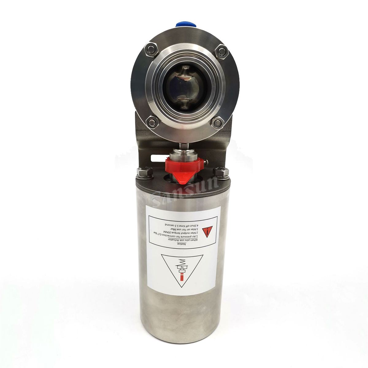 Pneumatic Air Spring Triclamp Butterfly Valve