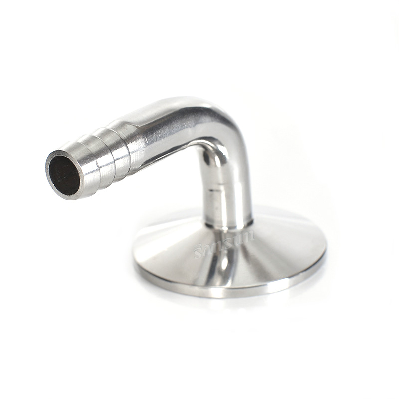 1.5" Triclamp Compatible 3/8" 90 Degree Bend Hose Barb Coupling 