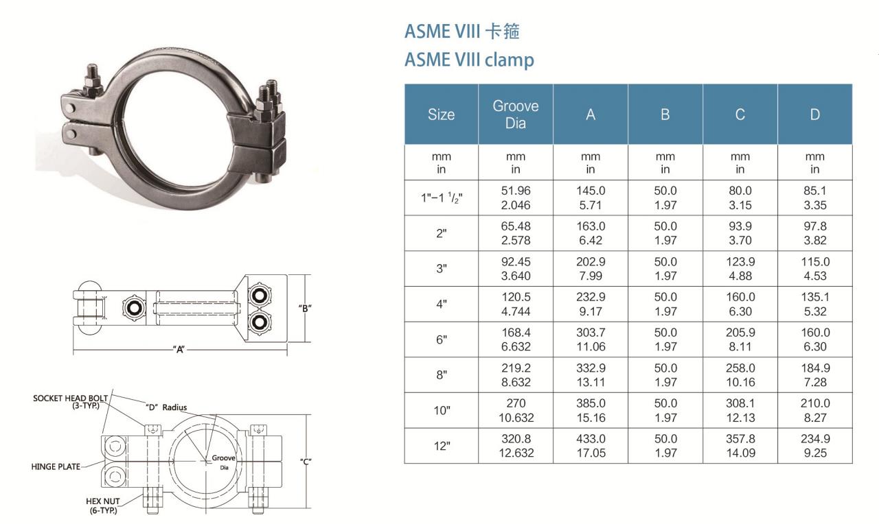 drawing of ASME VIII clamp