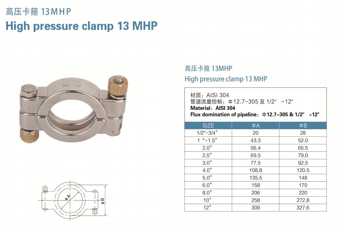 drawing of high pressure clamp