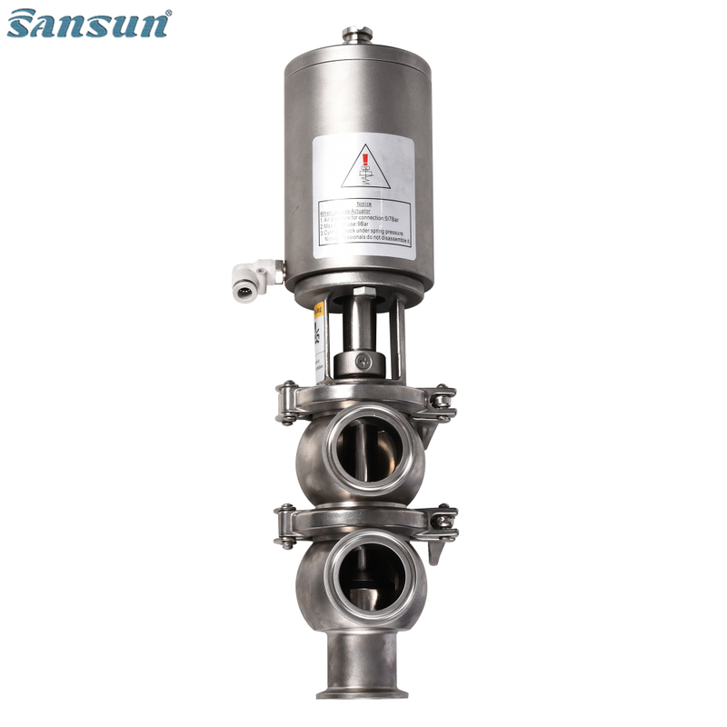 Sanitary Pneumatic Reverseing Divert Single Seat Valve F type