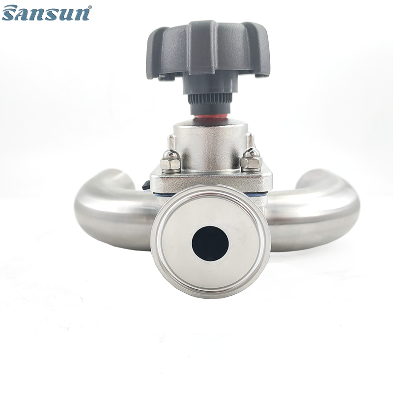 Sanitary U Type Three Way Diaphrgam Valve 