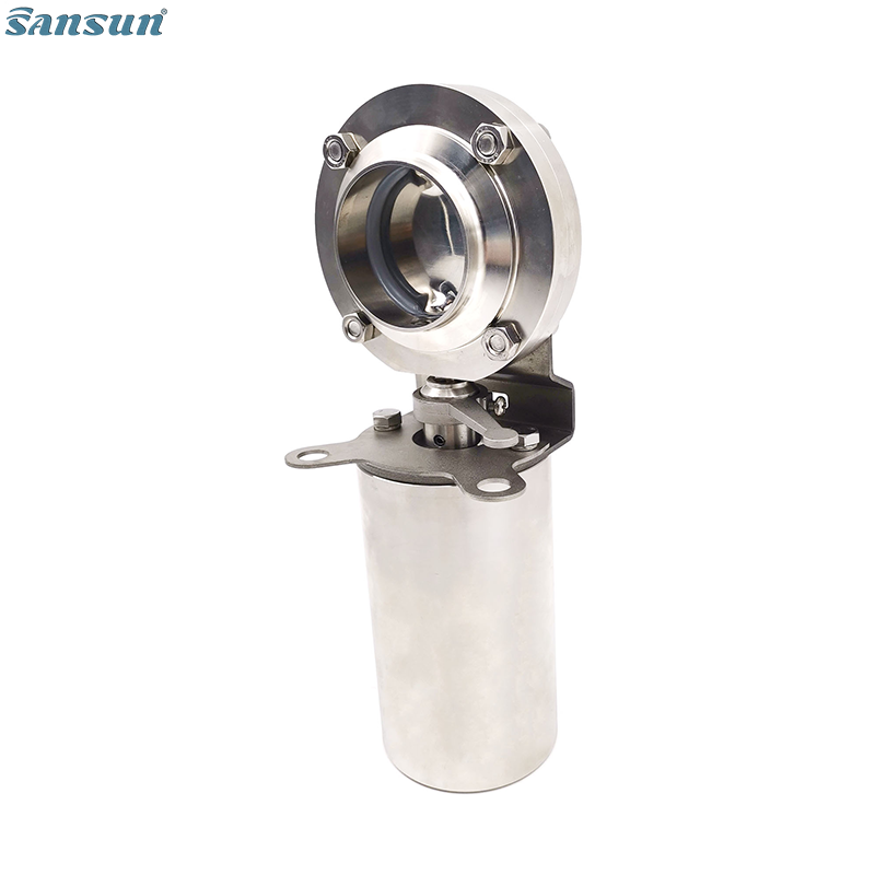 Food Grade Pneumatic Actuator Weld Ends Butterfly Valve
