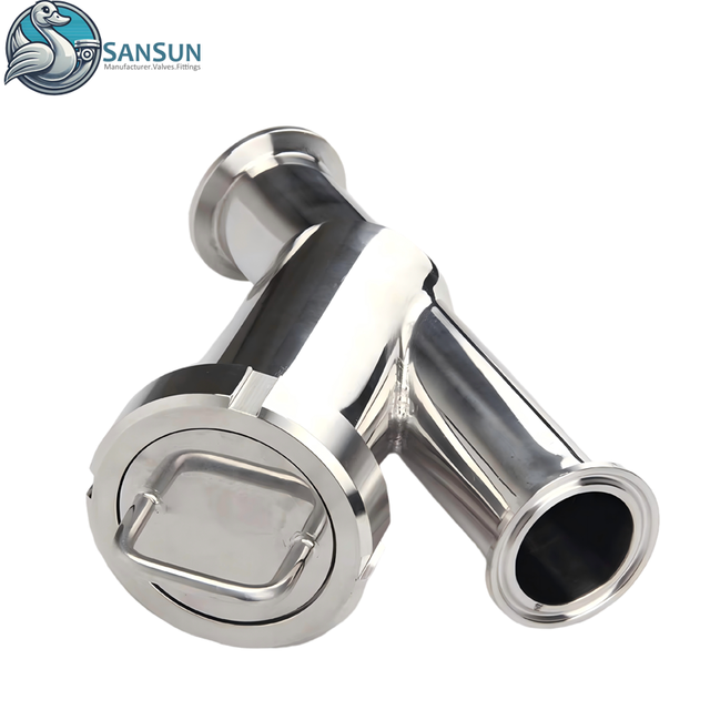 Sanitary Stainless Steel Tri Clamp Y Type Filter AISI304 AISI316L For AI Data Center Liquid Cooling CDU Coolant Filtration SANSUN