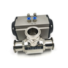Sanitary Pneumatic tri clamp 3 Way Ball Valve