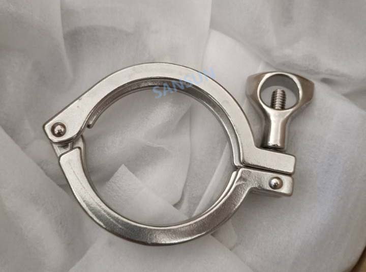 Klammer massiv für Klemmverbindung DIN 32676, DIN 11864-3, DIN 11853-3, ISO 2852, BS 4825, ASME BPE, Sicherheitsausführung http://www.sansunstainless.com