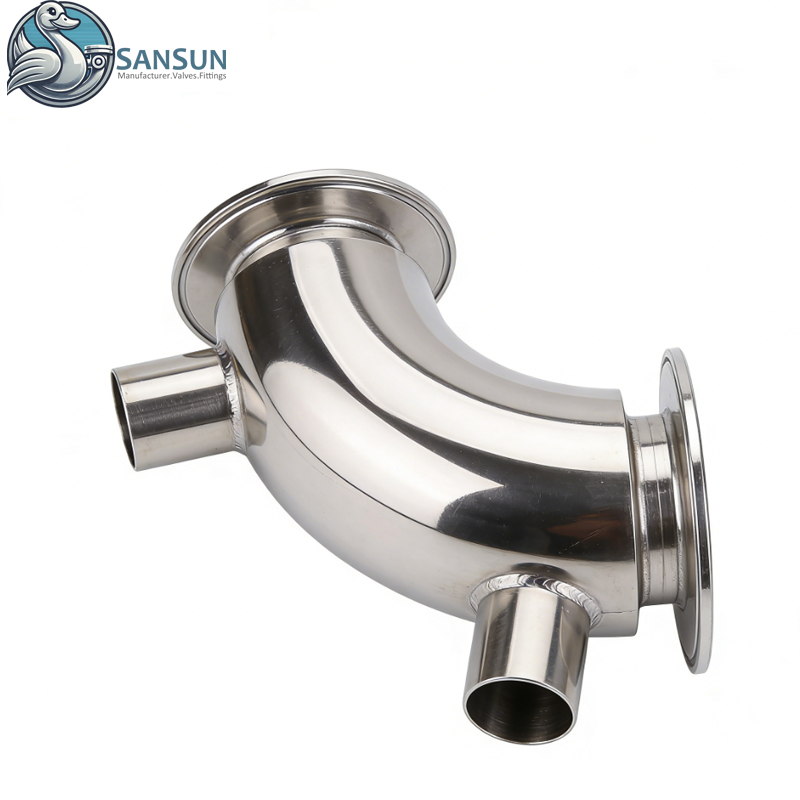 Sanitary Stainless Steel Jacketed Tri-Clamp Elbow for Heating Applications