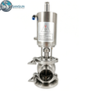 Stainless Steel Sanitary Tank Bottom Double Pneumatic Diverter Valve