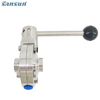 DIN Sanitary Butterfly Valve - Butt Weld End / Pull Handle