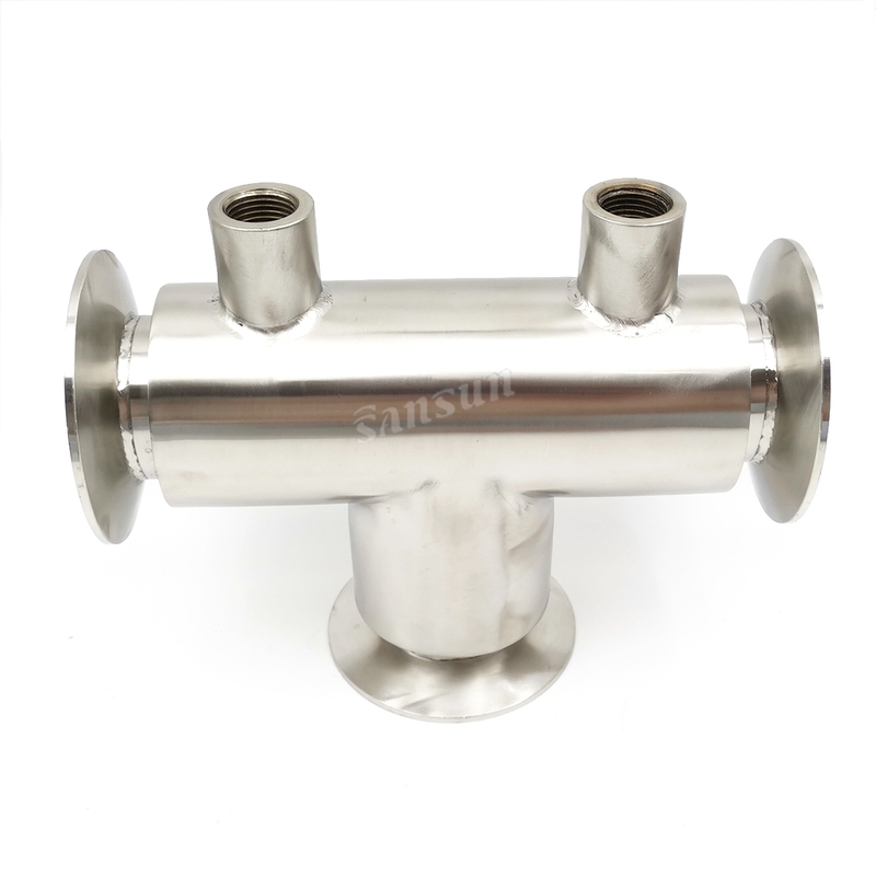SS Sanitary Heat Jacketed Tri Clamp Tee for Diary