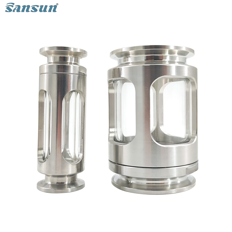 Aseptic clamp through sight glass
