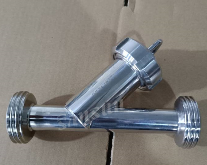 sanitary stainless steel male thread y type filter housing