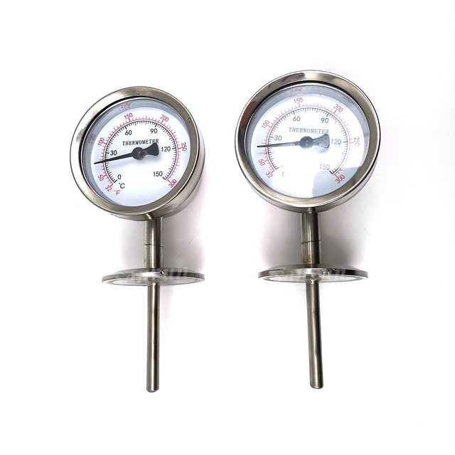 Stainless Steel Vertical Type Temperature Gauge Bimetal Thermometer