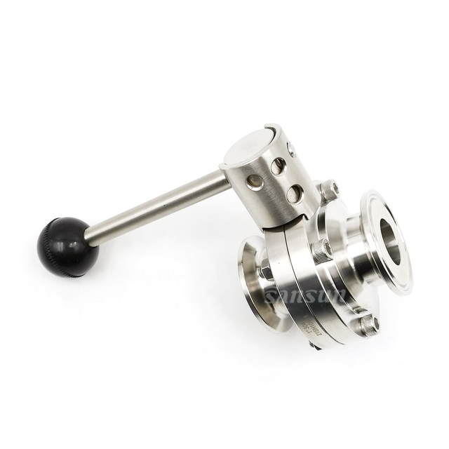 Hygienic Tri Clover TC Butterfly Valve for Food