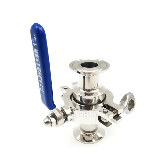 Sanitary non-retention tri clover TC clamp ball valve