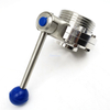 Sanitary Weld Threaded Butterfly Valve 4 Position Handle