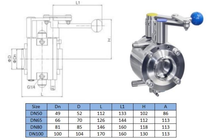drawing of mix-proof butterfly valve