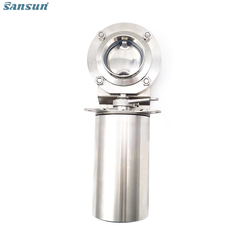 DIN Sanitary Butterfly Valves With Butt-Weld Ends, Pneumatic Operation