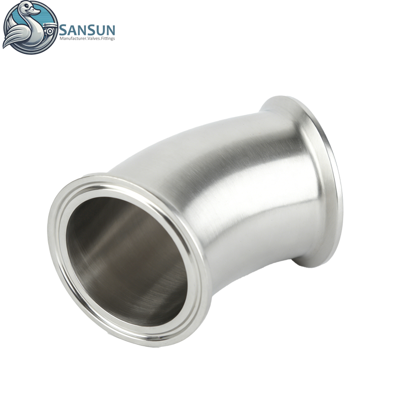 Data Center Liquid Cooling System 316L Stainless Steel Tri-Clamp 45° Elbow