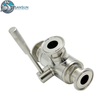 Data Center Liquid Cooling 316L Stainless Steel Tri-Clamp Manual Three-Way Ball Valve