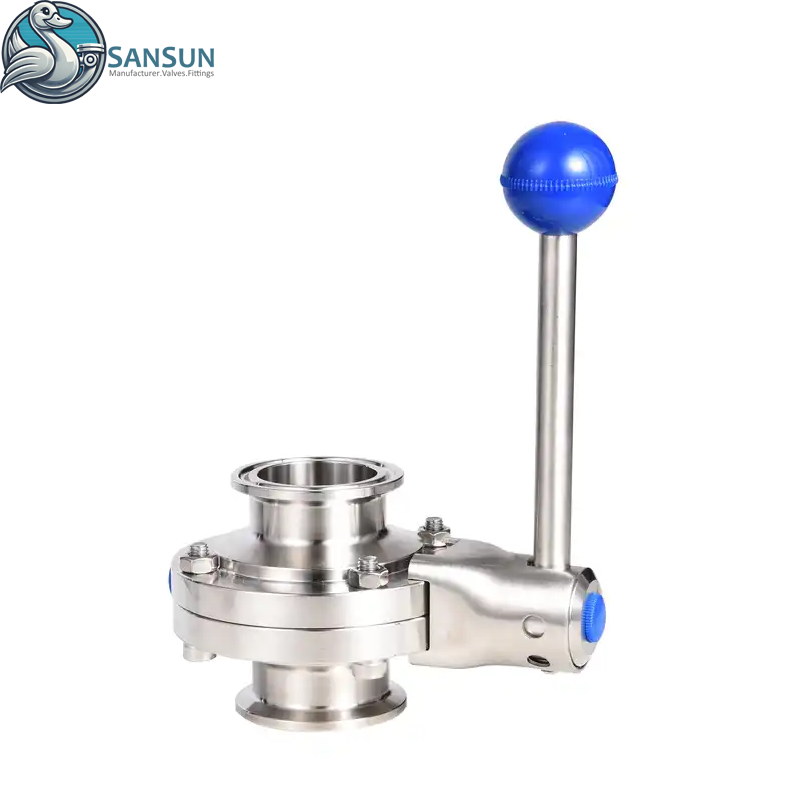 AI Hyperscale Data Center Liquid Cooling 316L Tri Clamp Butterfly Valve with Lever Handle