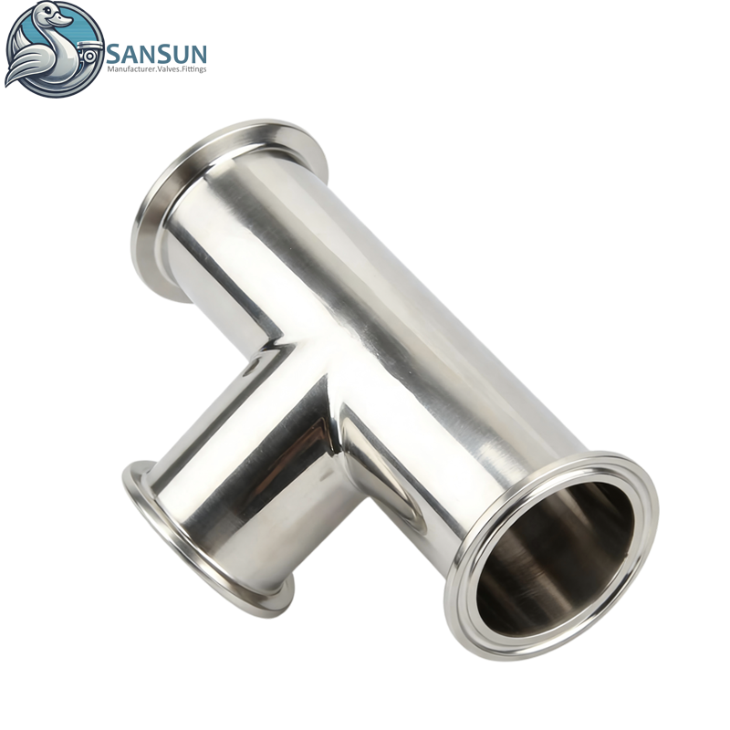 Data Center Liquid Cooling Systems 316L Stainless Steel Tri-Clamp Tee