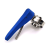 Sanitary weld butterfly valve with Blue plastic handle