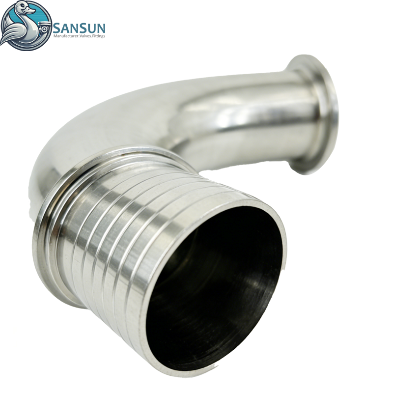 Data Center Liquid Cooling Sanitary Stainless Steel Elbow-type Hose Connector