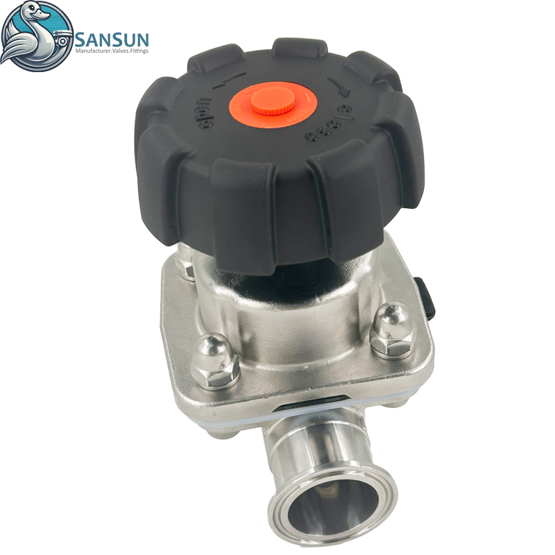 SS316L Hygienic Straight-Through Diaphragm Valve with Mini Diaphragm Valve Assembly