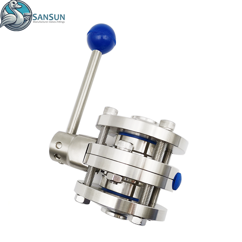 Data Center Liquid Cooling Sanitary Stainless Steel Weld Three-Piece Butterfly Valve
