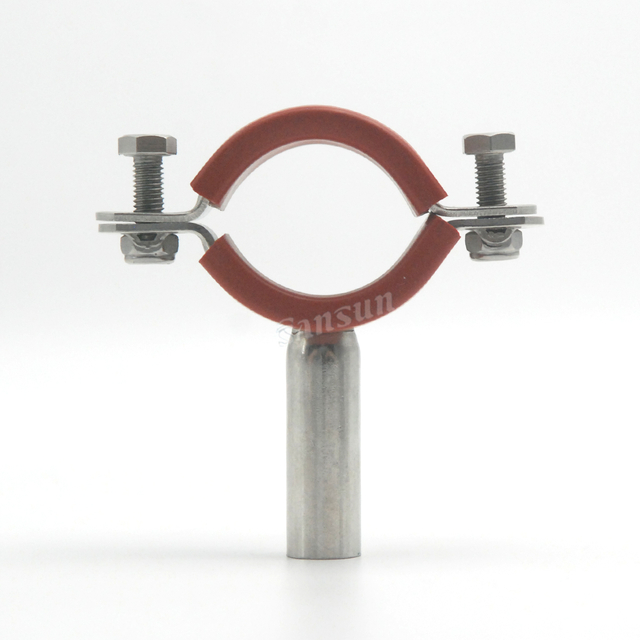 Hygienic Tube Holder pipe support with rubber