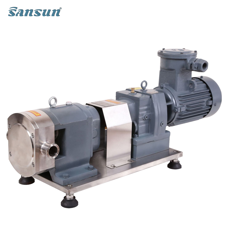 Hygienic food Rotary Lobe Pump with Motor for High Viscosity Chocolate