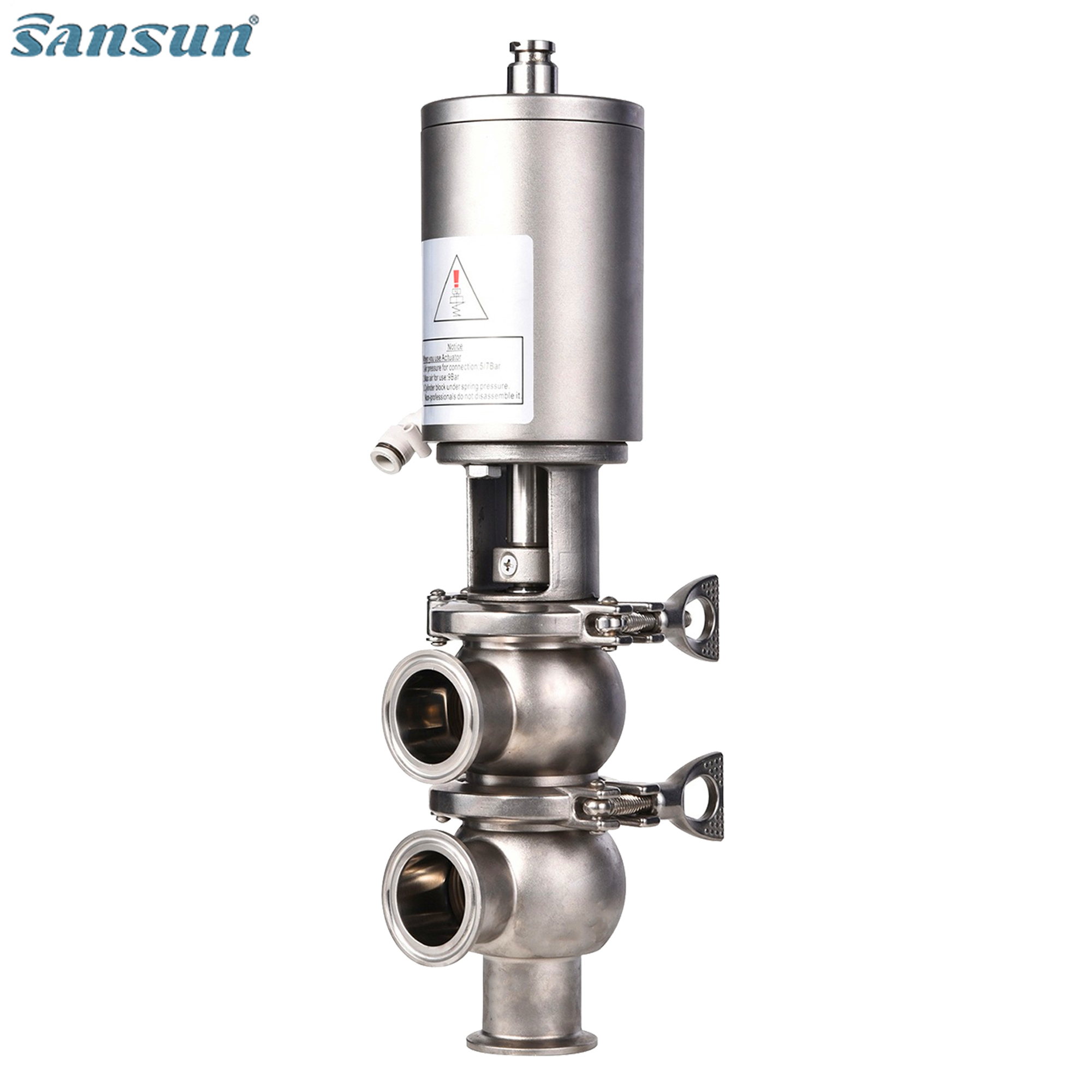 Sanitary Pneumatic Reverseing Divert Single Seat Valve F type