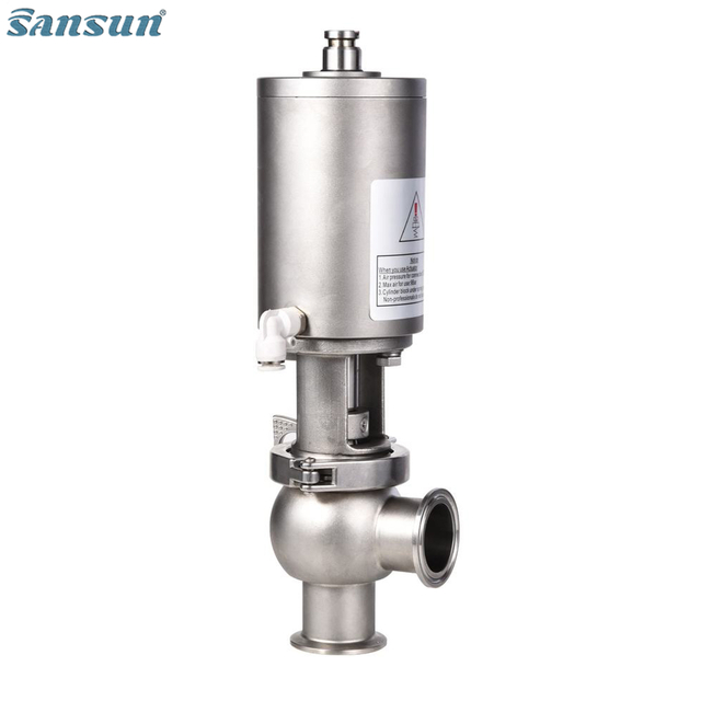 Hygienic Pneumatic Tri-clamp Single Seat Divert Valve L type