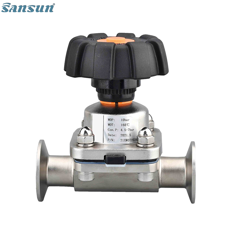 SS Sanitary304/316l Diaphragm Valve With Black Gemu Wheel