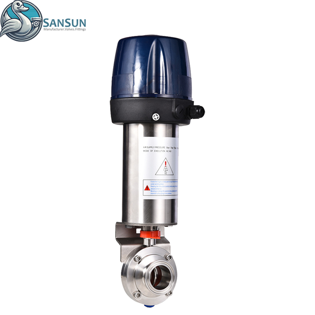 DIN PNEUMATIC CLAMP BUTTERFLY VALVE WITH PLASTIC C-TOP